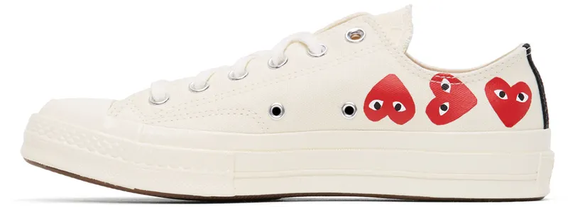 Comme des Garçons Play Khaki Converse Edition Multiple Hearts Chuck 70 Low (P1K117)
