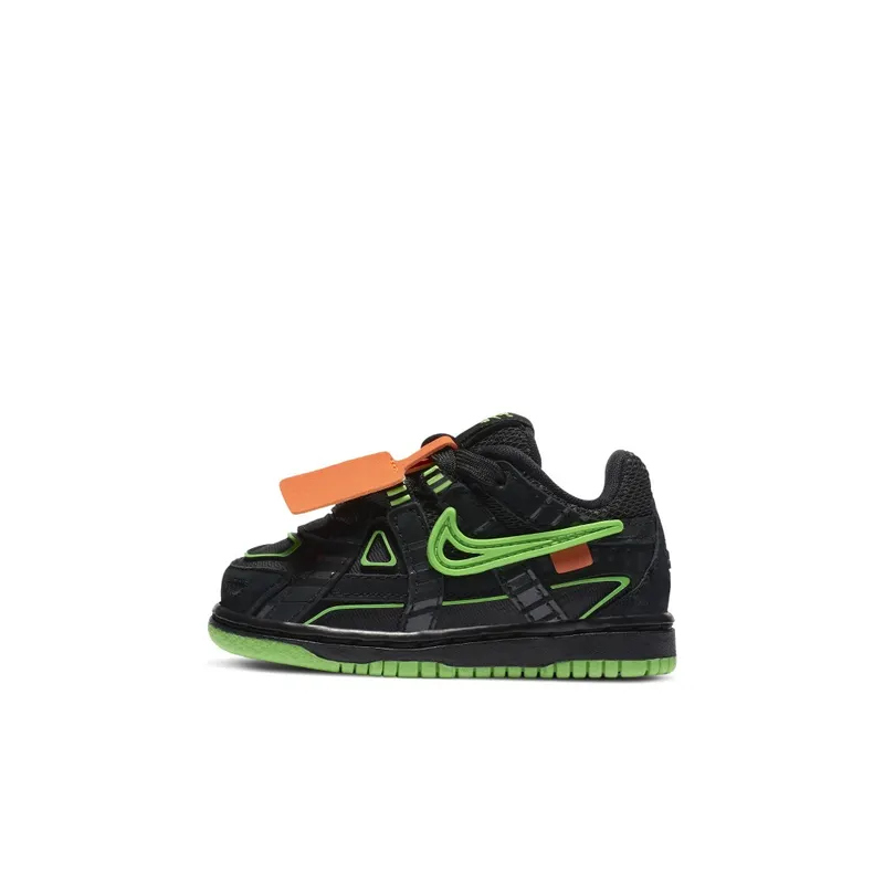 Nike Air Rubber Dunk Off-White Green Strike (TD) Black/White-Green Strike (CW7444-001)