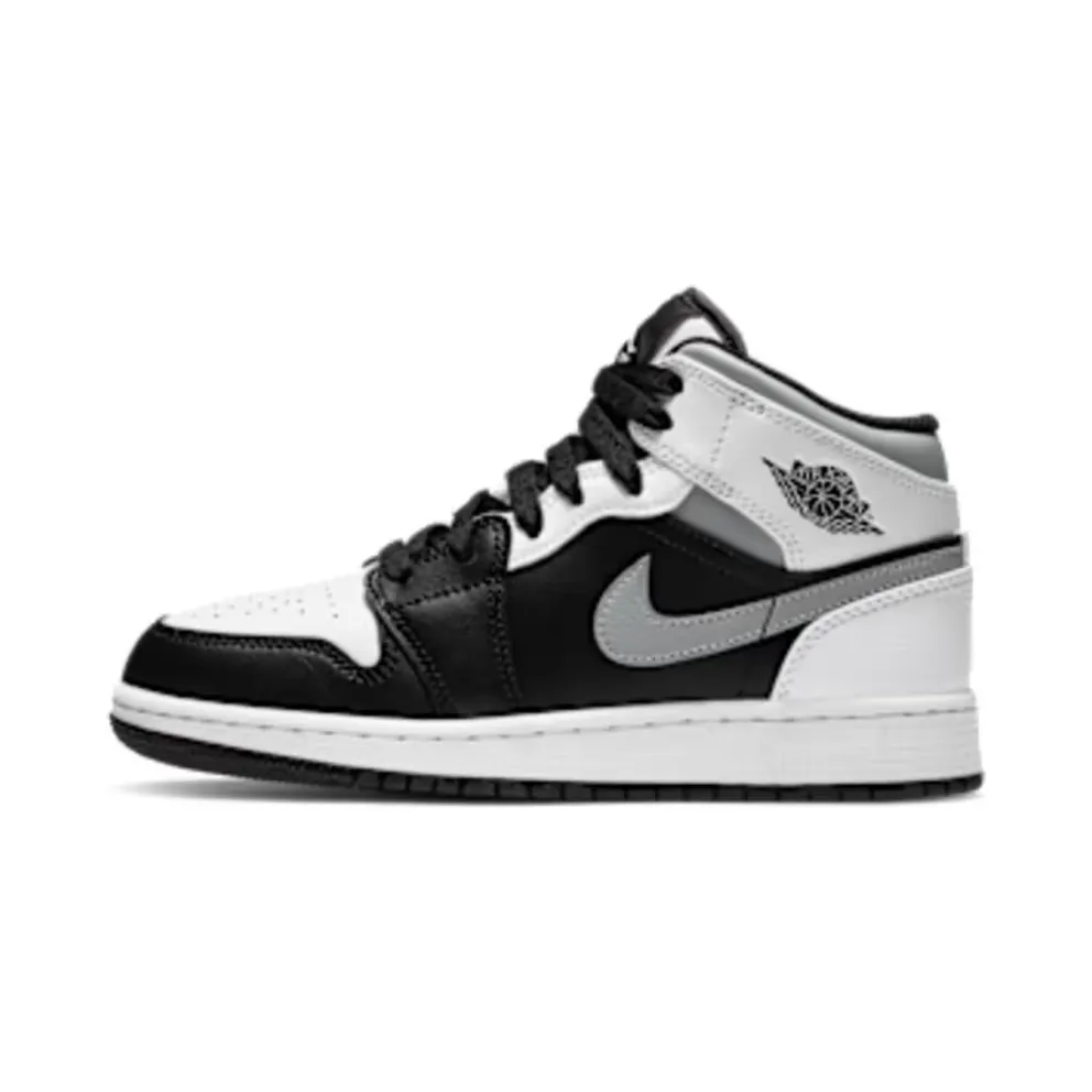 Jordan 1 Mid White Shadow (GS) Black/Medium Grey-White (554725-073)