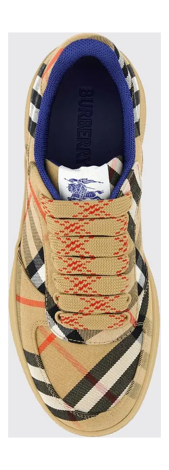 BURBERRY Terrace Low-Top Sneakers in Vintage Check Cotton-Blend Sand (8095372) (2)