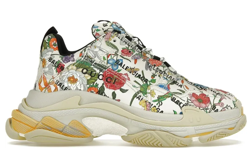 Gucci x Balenciaga The Hacker Project Triple S Flora Print (681068UL110 8461) (2)