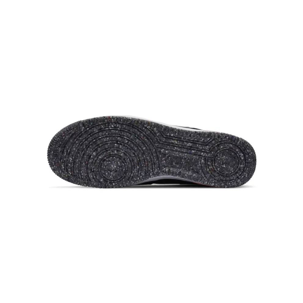 Nike Air Force 1 Crater Grind Black Black/Metallic Silver-Light Smoke Grey-Laser Orange (DA4676-001)