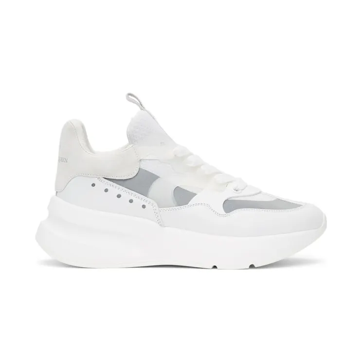 Alexander McQueen White Paneled Oversized Runner Sneakers (627197WHXIT)