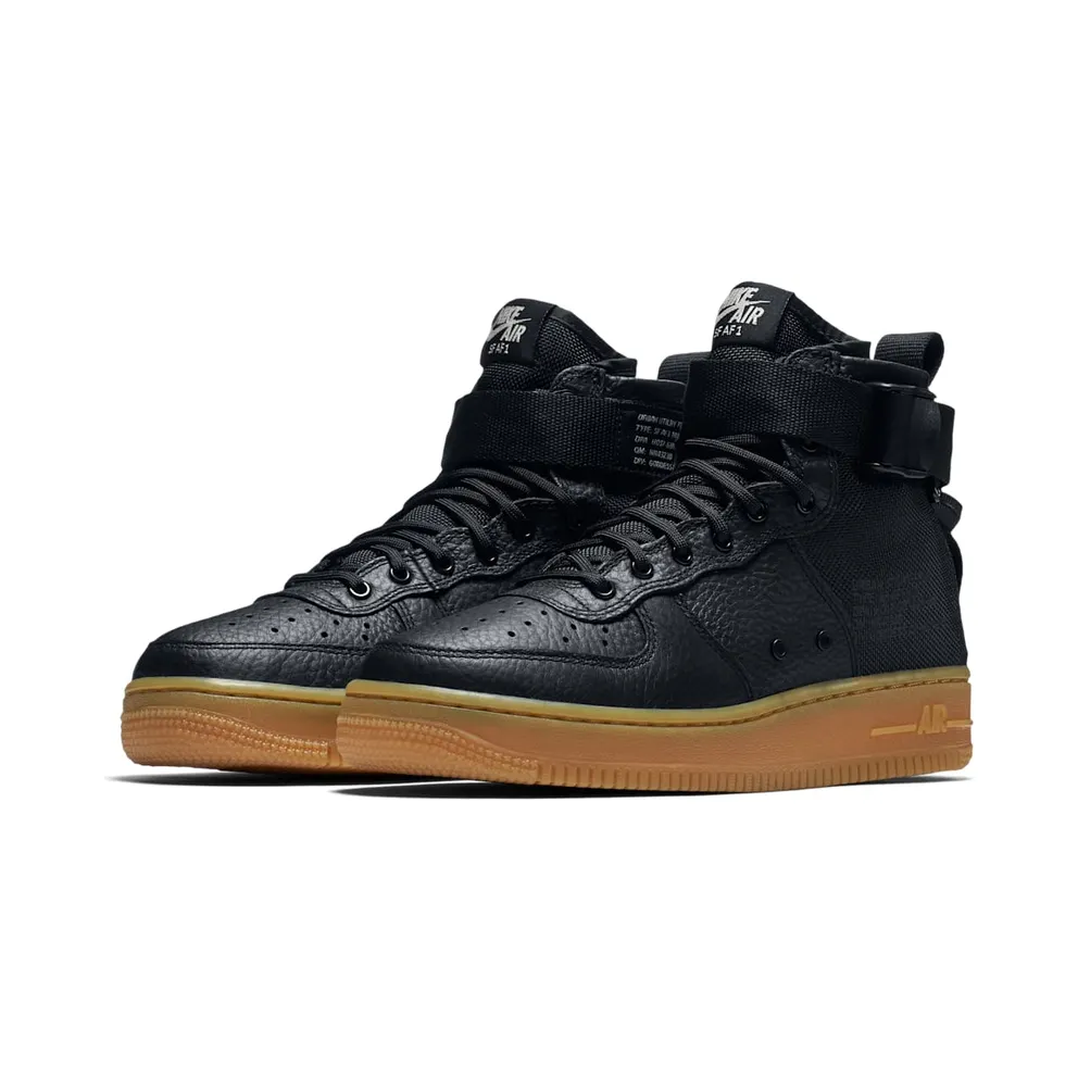 Nike SF Air Force 1 Mid Black Gum (GS) Black/Black-Gum Light Brown (AJ0424-001)