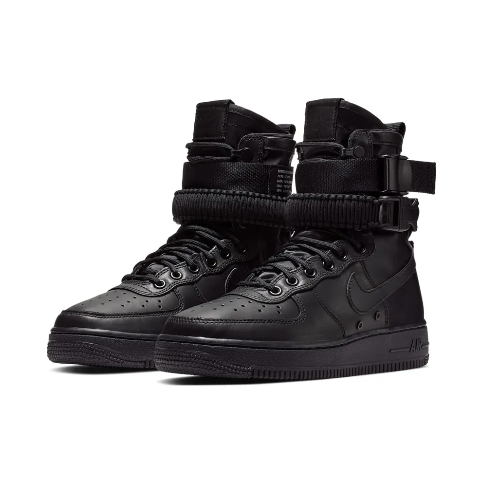 Nike Air Force 1 Triple Black Leather (W) Black/Black-Black (857872-005)