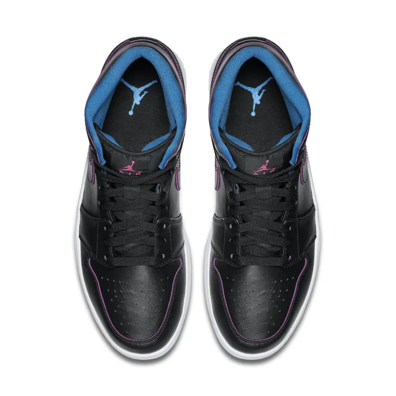 Jordan 1 Retro Mid Radio Raheem Black/Fire Pink-Photo Blue (554724-029)