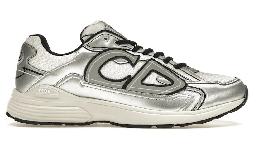 Dior B30 White Mesh Silver-Tone Metallic Calfskin (3SN279ZYG-H869)