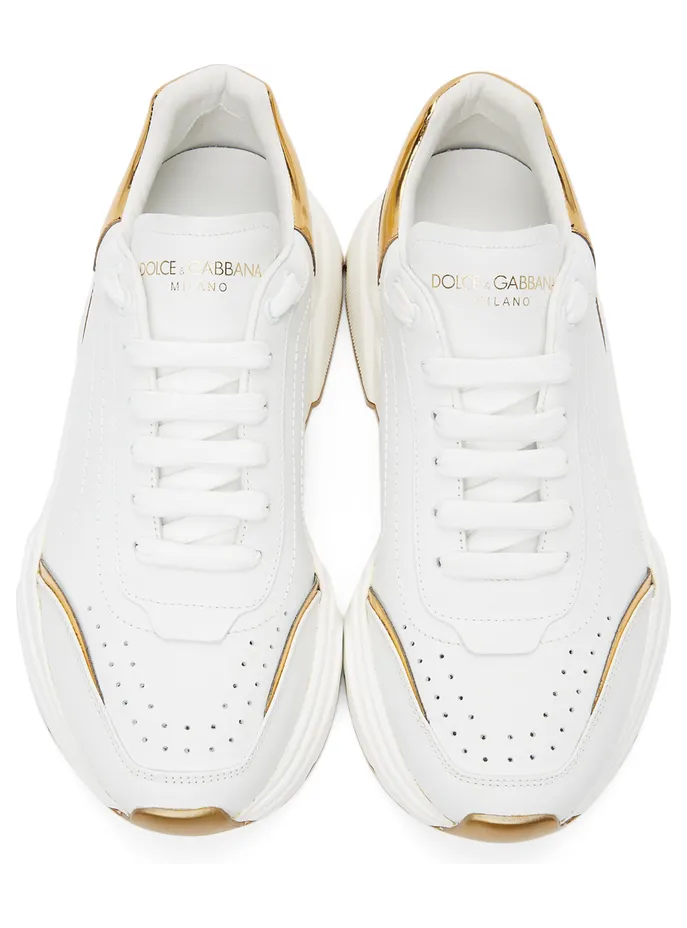 Dolce & Gabbana White & Gold Daymaster Low Sneakers (CS1791 AX588) (5)
