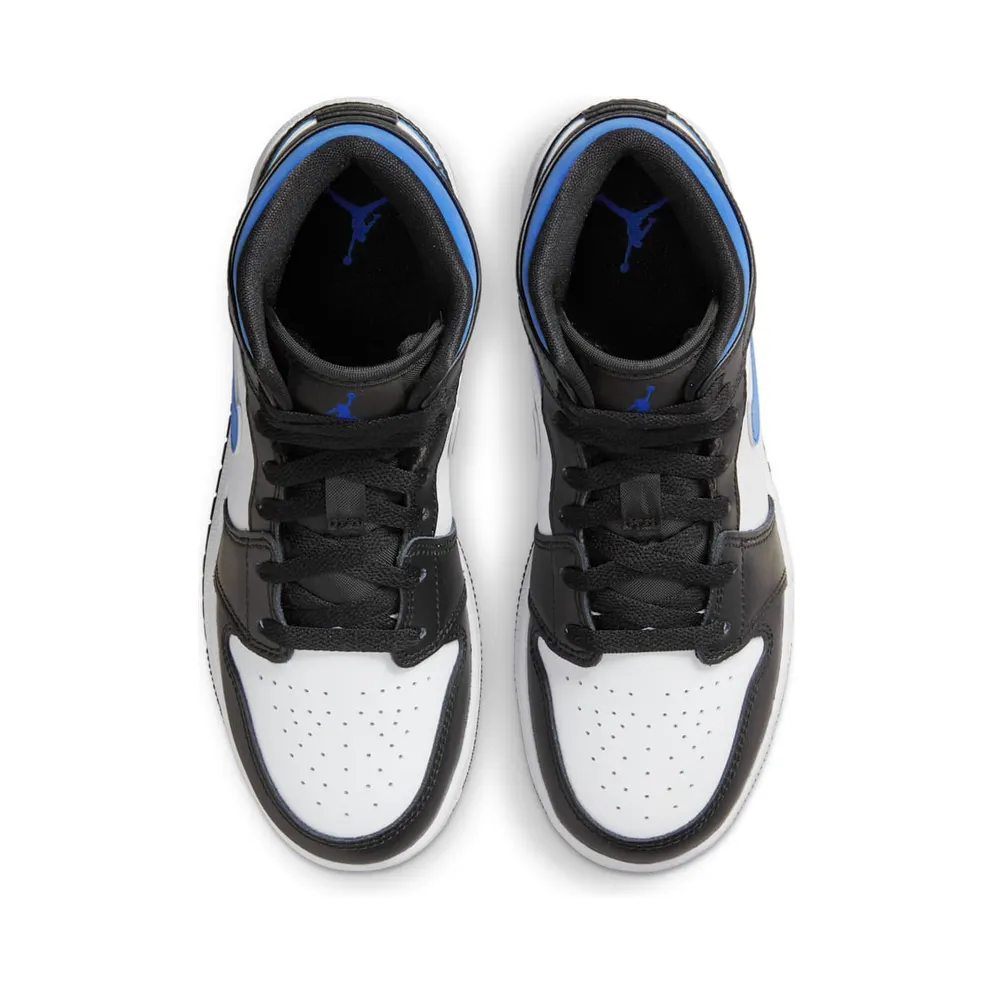 Air Jordan 1 Mid White Black Royal (GS) (554725-140)