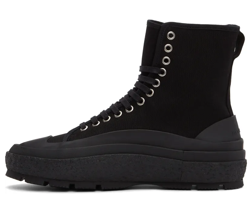 Jil Sander Black Canvas Chunky Sneakers (JI37522A_15605) (3)