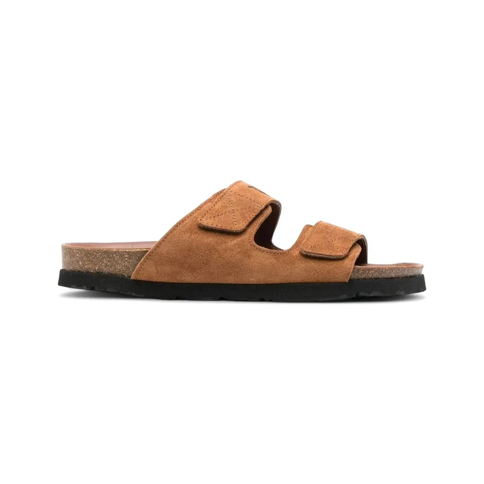 Palm Angels Logo Print Slide Sandals Sand (PMIH004F22LEA0011700)