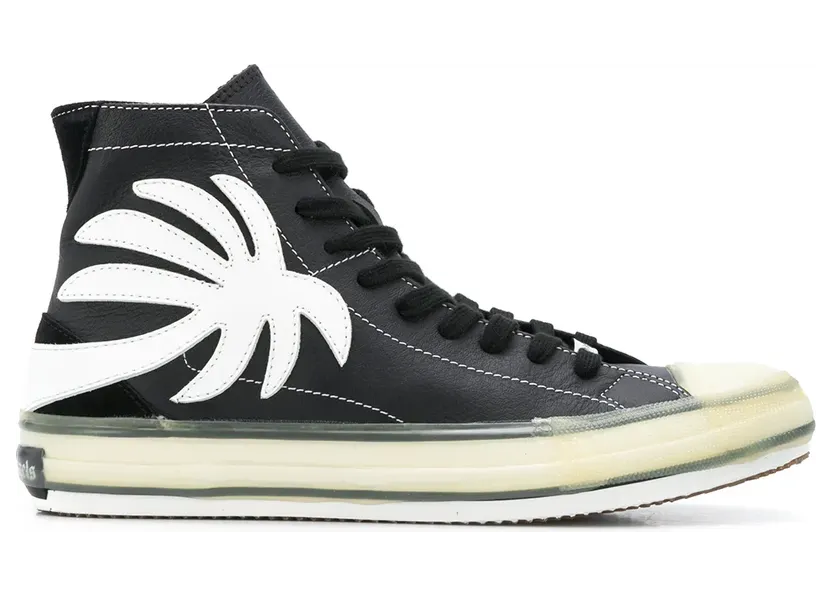 Palm Angels High-Top-Sneakers mit Palme “Black” (PMIA048E20LEA0011001)
