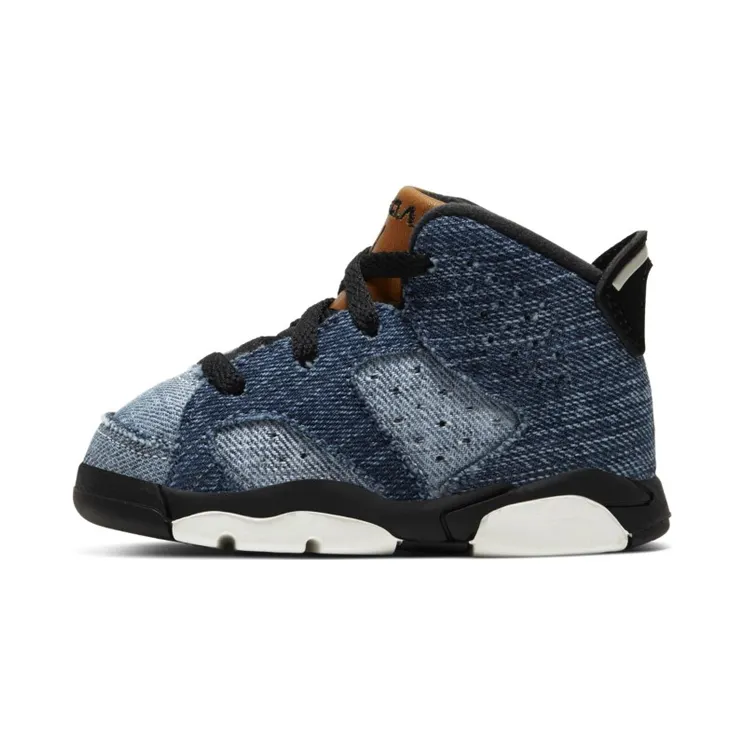 Air Jordan 6 Retro TD ‘Washed Denim’ Washed Denim/Sail/Varsity Red/Black (CV5488-401)