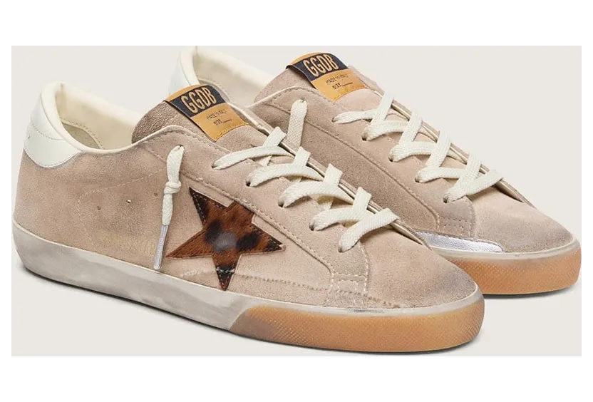 Golden Goose Women’S Super-Star In Beige Suede With Leopard-Print Star (GWF01100.F008502.60685) (2)