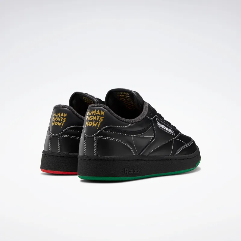 Reebok Human Rights Now! Club C 85 Shoes Core Black / Pure Grey 8 / Vector Red