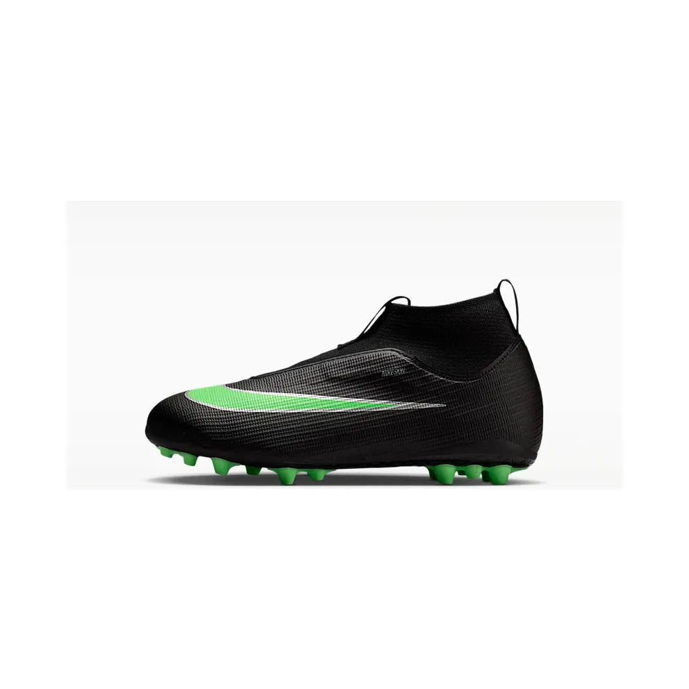 Nike Jr. Mercurial Superfly 11 Academy ‘ Multi-Ground High-Top “Black/Black/Illusion Green” (IO1528-001)