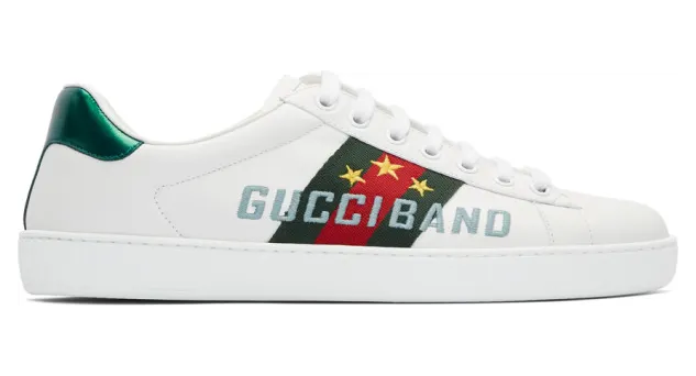 Gucci White Gucci Band New Ace Sneakers (603693 0FI10)