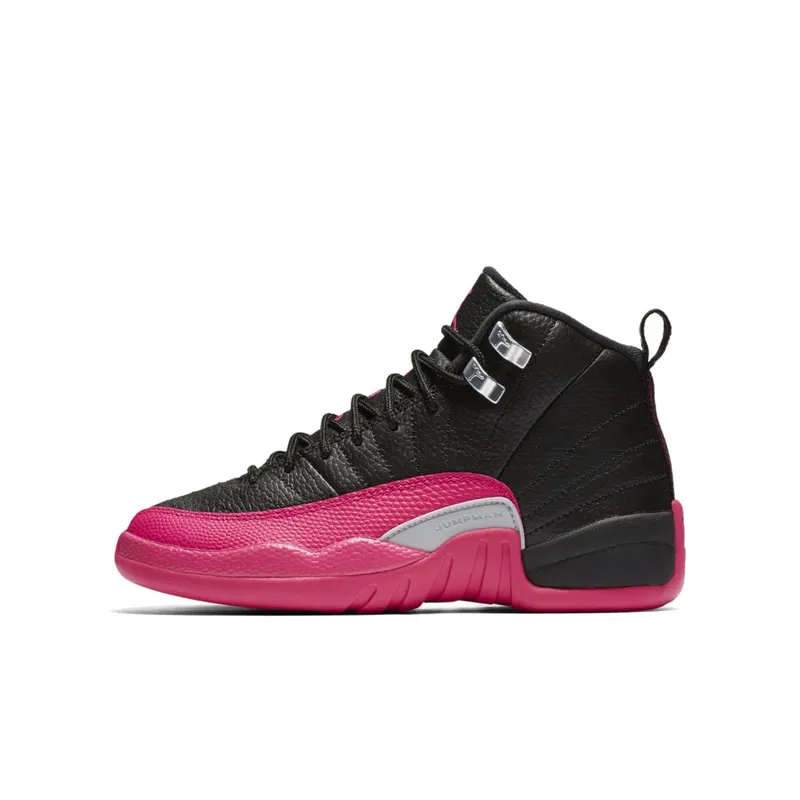 Jordan 12 Retro Black Deadly Pink (GS) Black/Deadly Pink-Metallic Silver (510815-026)