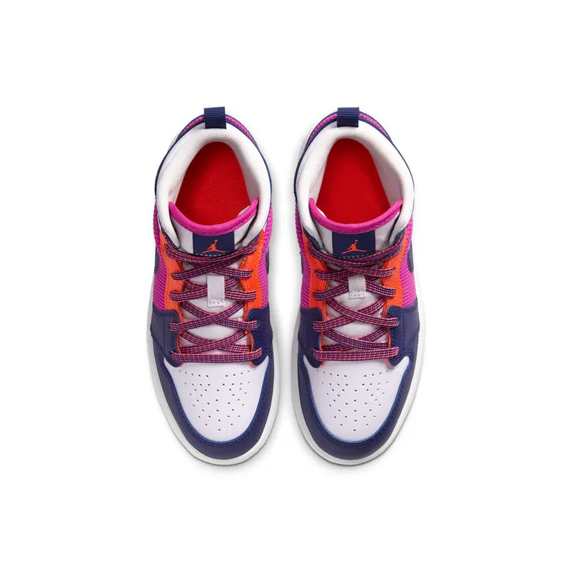Jordan 1 Mid Fire Pink Barely Grape (PS) Fire Pink/Barely Grape-Hyper Crimson-Regency Purple (640737-602)