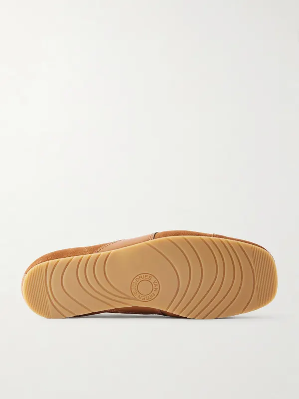 Dries Van Noten Leather-Trimmed Suede Sneakers Tan (261-021726-0126) (3)
