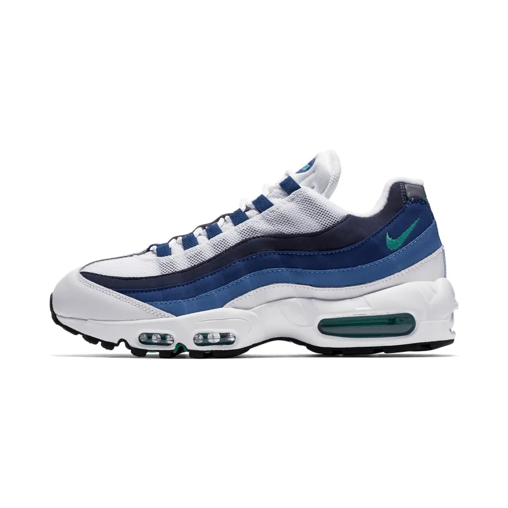 Nike Air Max 95 White Slate Blue White/Emerald Green-Court Blue-New Slate (554970-131)