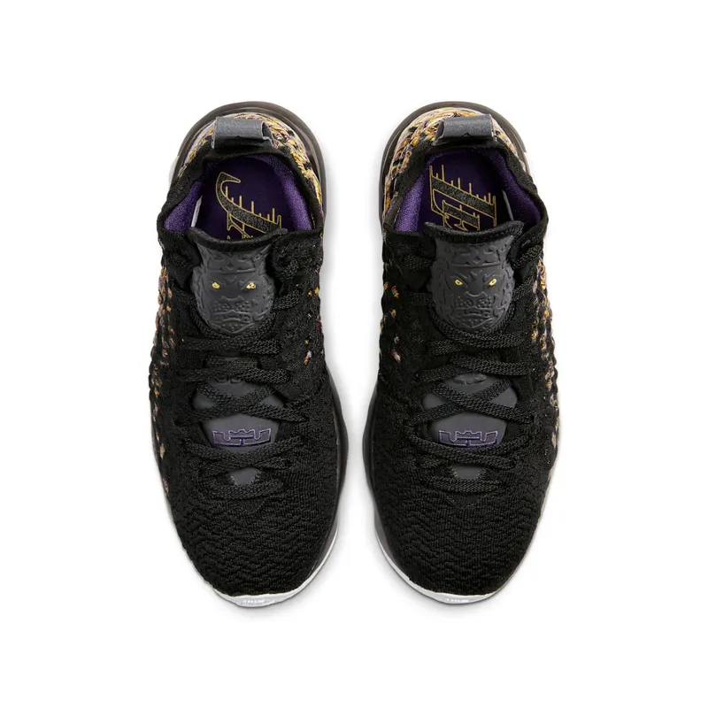 Nike LeBron 17 Lakers (GS) Black/White-Eggplant-Amarillo (BQ5594-004)