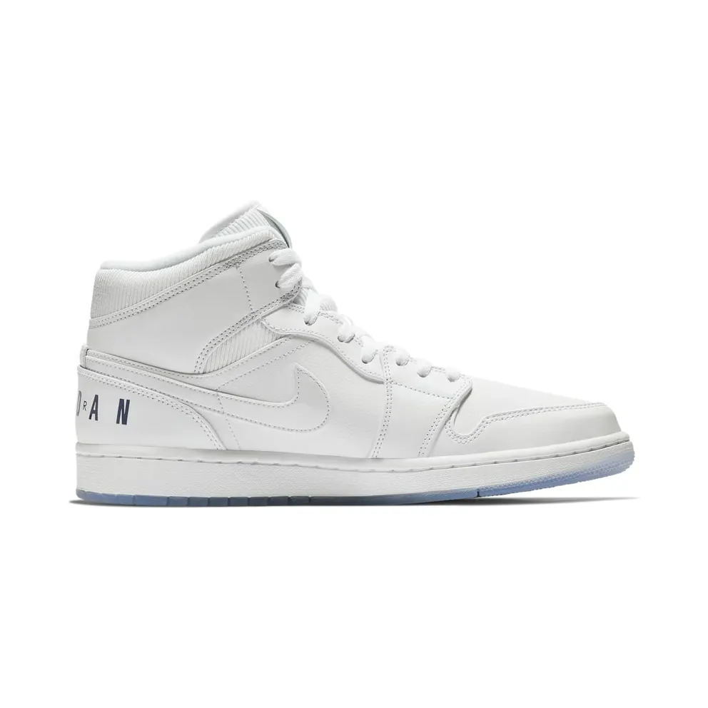 Jordan 1 Mid Pure White White/Concord-White (BQ6578-100)