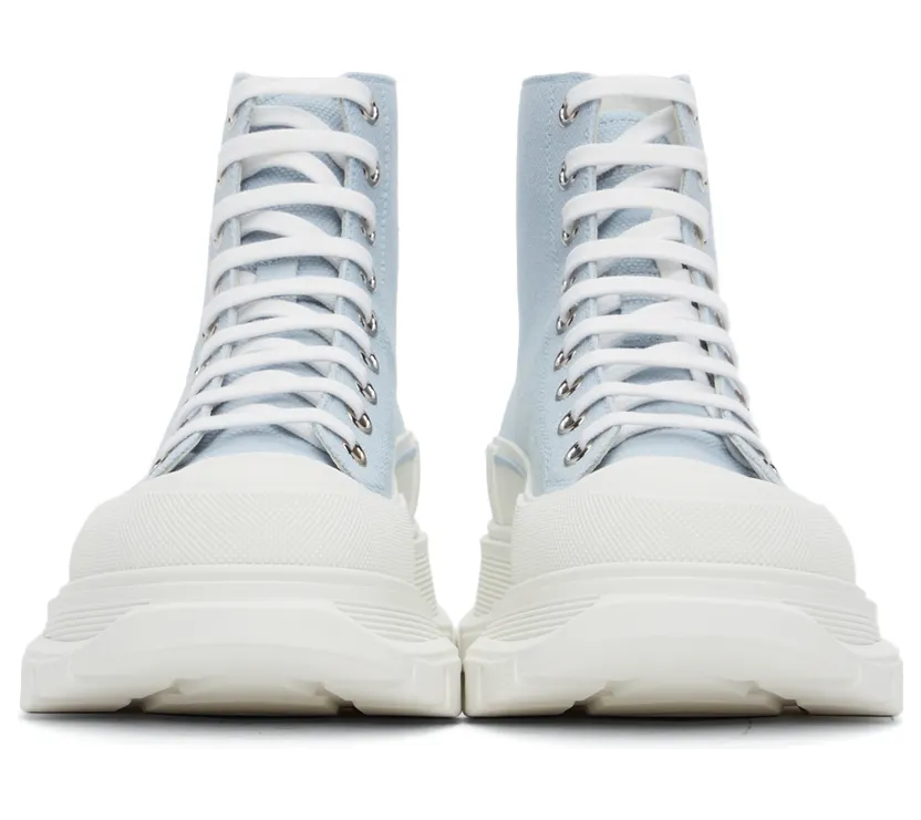Alexander McQueen Blue & White Tread Slick High Sneakers (604254W4SX14530) (2)