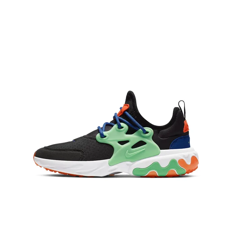Nike React Presto Black Green Nebula (GS) Black/Deep Royal Blue/Team Orange (BQ4002-006)