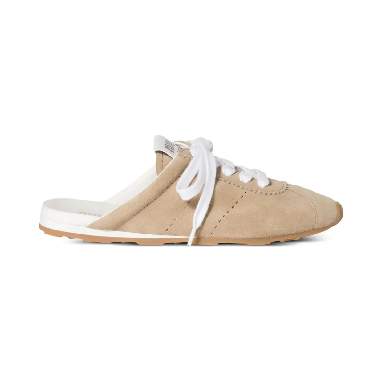 Miu Plume Mules aus Wildleder – Nude (5E467EF005054)