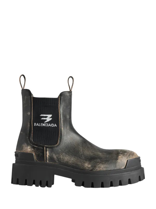 Balenciaga Strike Chelsea Boot Worn-Out Black Beige