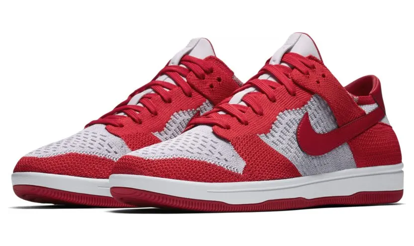 Nike Dunk Low Flyknit University Red Wolf Grey (917746-600)