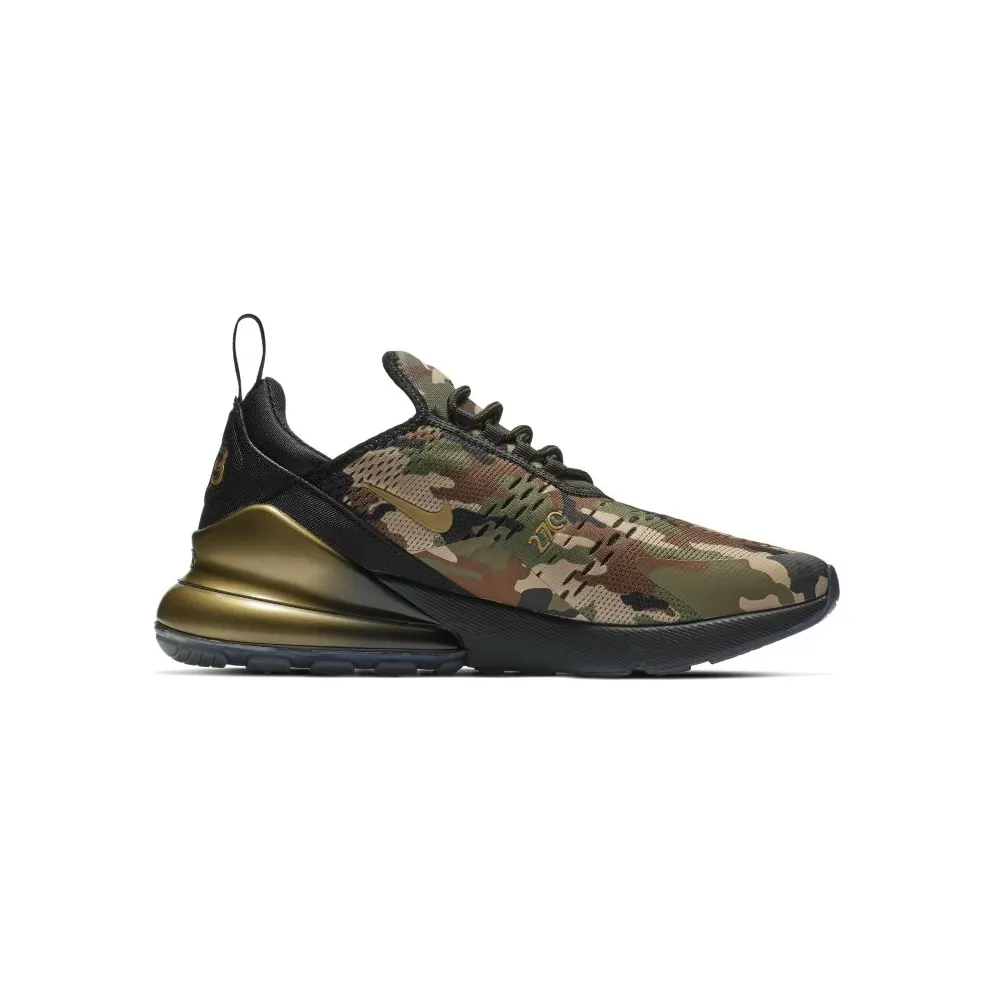 Nike Air Max 270 Doernbecher (2018) Black/Metallic Gold-Medium Olive-Fauna Brown-Desert (BV7112-001)