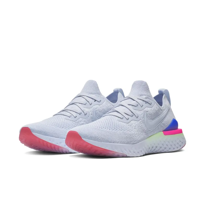 Nike Epic React Flyknit 2 Hydrogen Blue Sapphire Hyper Pink (W) Hydrogen Blue/Hydrogen Blue-Sapphire-Lime Blast-Hyper Pink-Blue Tint (BQ8927-453)
