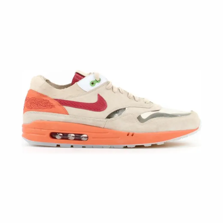 Nike CLOT x Air Max 1 Premium ‘Kiss of Death’ Net/Deep Red/Orange Blaze (313227-161)