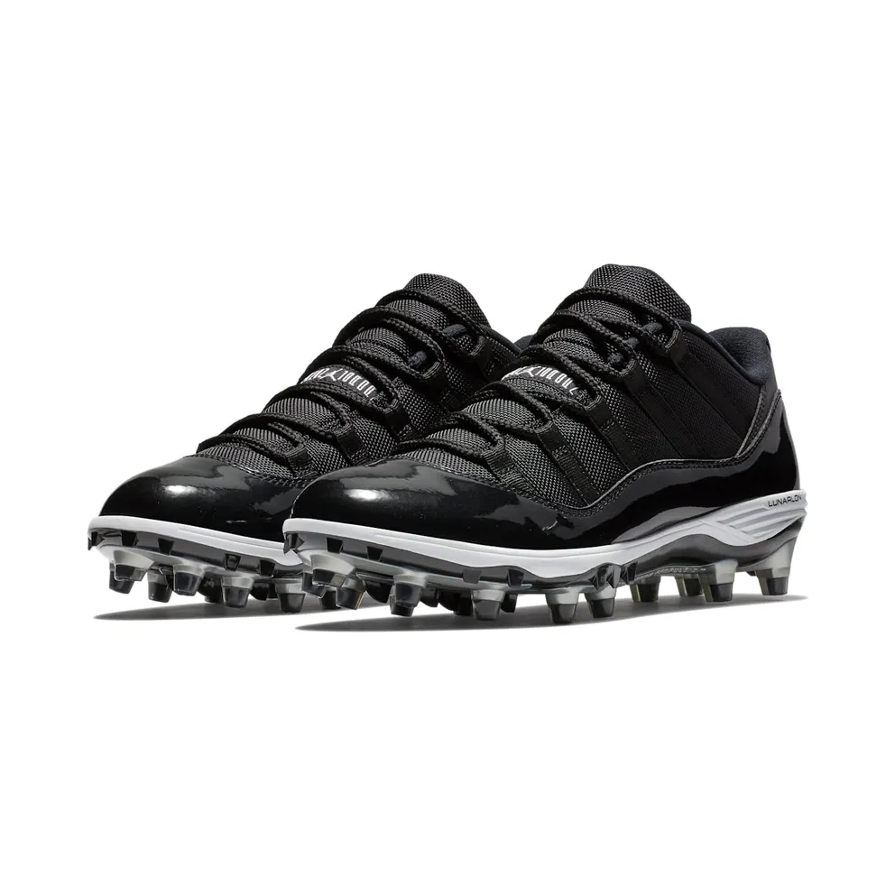 Jordan 11 Retro Low Cleat Black Black/White-Metallic Silver (AO1560-011)