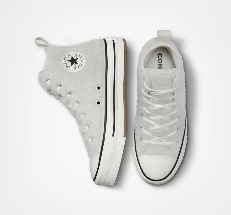 Converse Chuck Taylor All Star EVA Lift Platform Sherpa Light Bone/vintage White/Black
