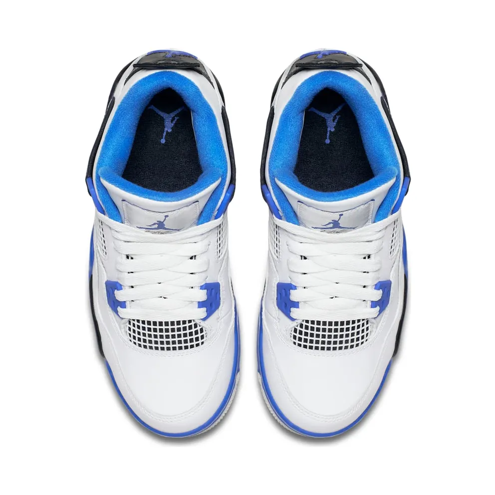 Jordan 4 Retro Motorsports 2017 (GS) White/Game Royal-Black (408452-117)