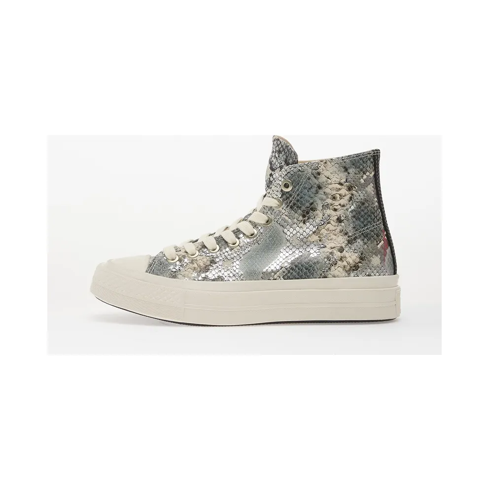 Converse Chuck Taylor All Star First String High Snakeskin Snow White Black