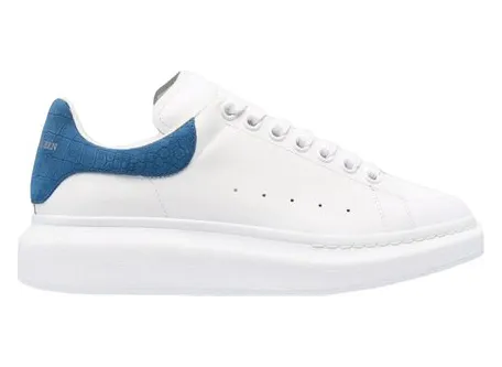 Alexander McQueen Oversized White Blue Croc (625162WHZ4K9255)