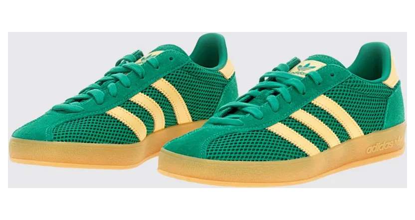 Adidas Originals Gazelle Indoor Mesh and Suede Sneakers Green (IH9628)