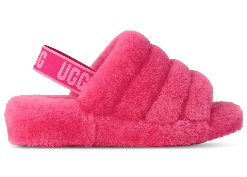 UGG Fluff Yeah Slide Deep Coral Sachet Pink (1095119-DRLS)