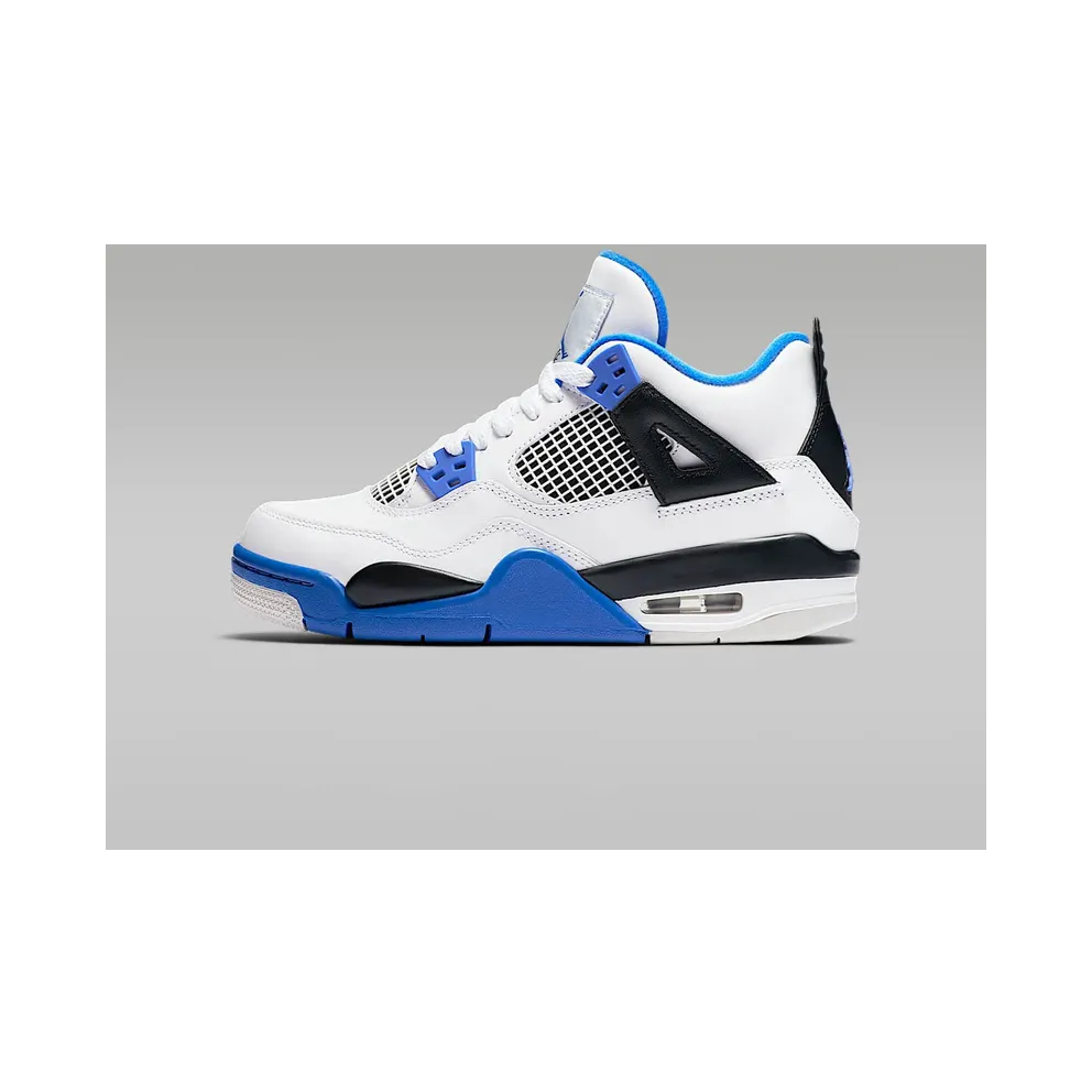 Jordan 4 Retro Motorsports 2017 (GS) White/Game Royal-Black (408452-117)