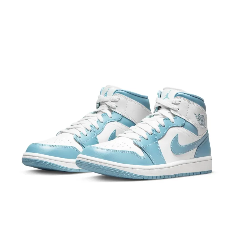 Jordan 1 Mid UNC (2022) (W) – “White / Worn Blue / Sail” (BQ6472-141)