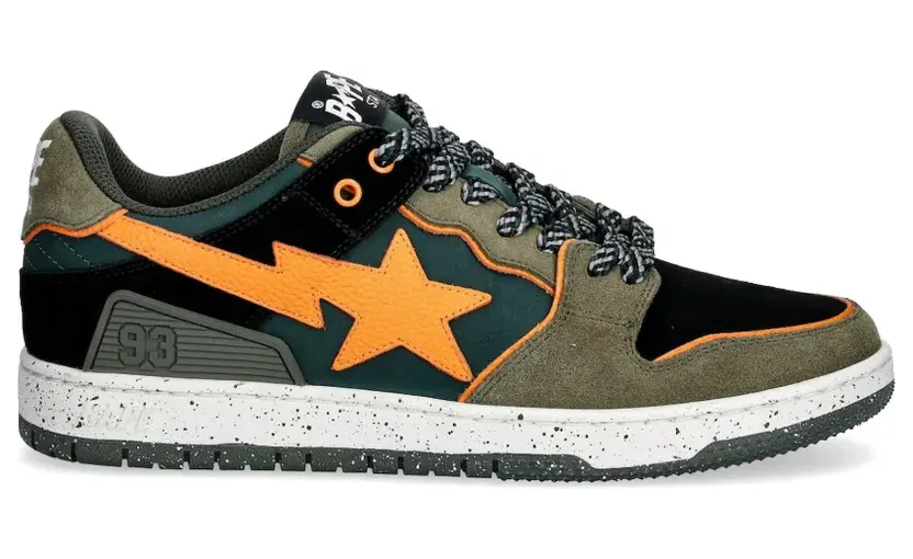 BAPE A Bathing Ape® met ster-applicatie “Green” (001FWL301313M)