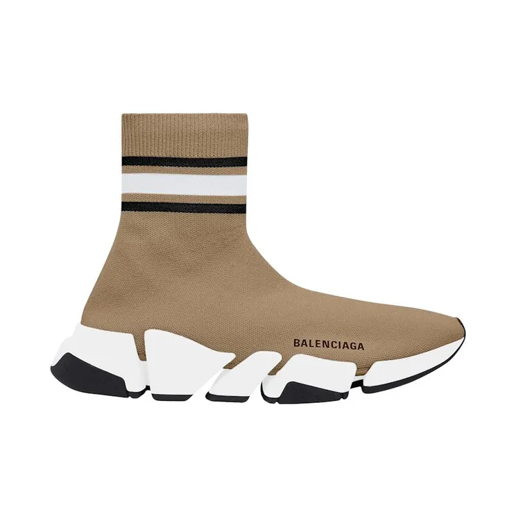 Balenciaga Speed 2.0 Recycled Knit Beige Stripes (674617W2F619119)