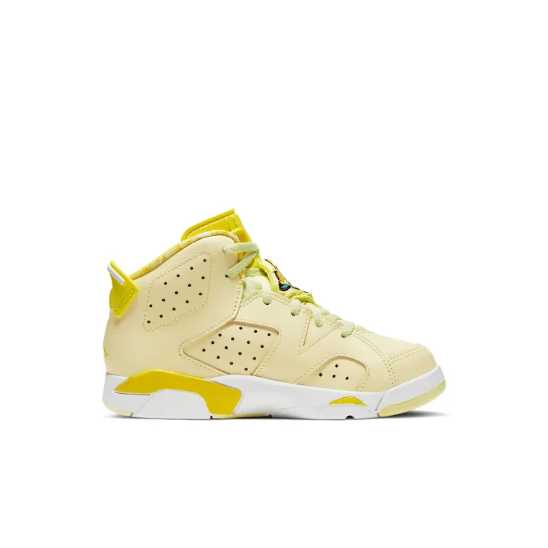 Jordan 6 Retro Dynamic Yellow Floral (PS) Citron Tint/Dynamic Yellow-Black-White (543389-800)