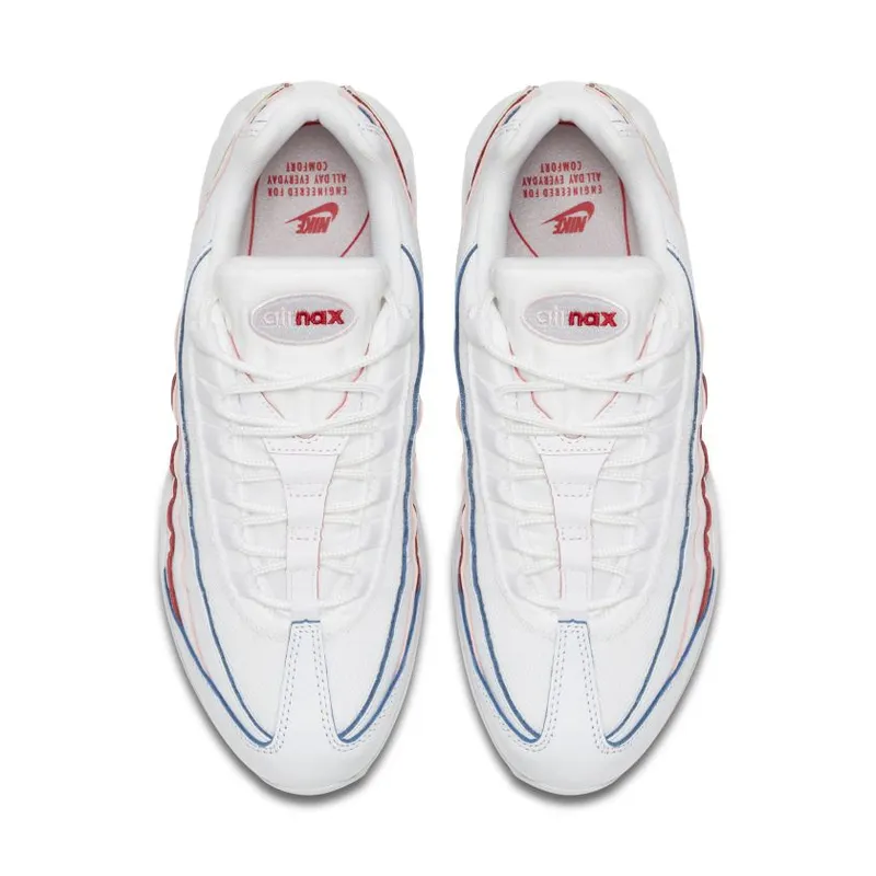 Nike Air Max 95 Triple White (Rainbow Borders) (W) White/White-White (AQ4138-100)