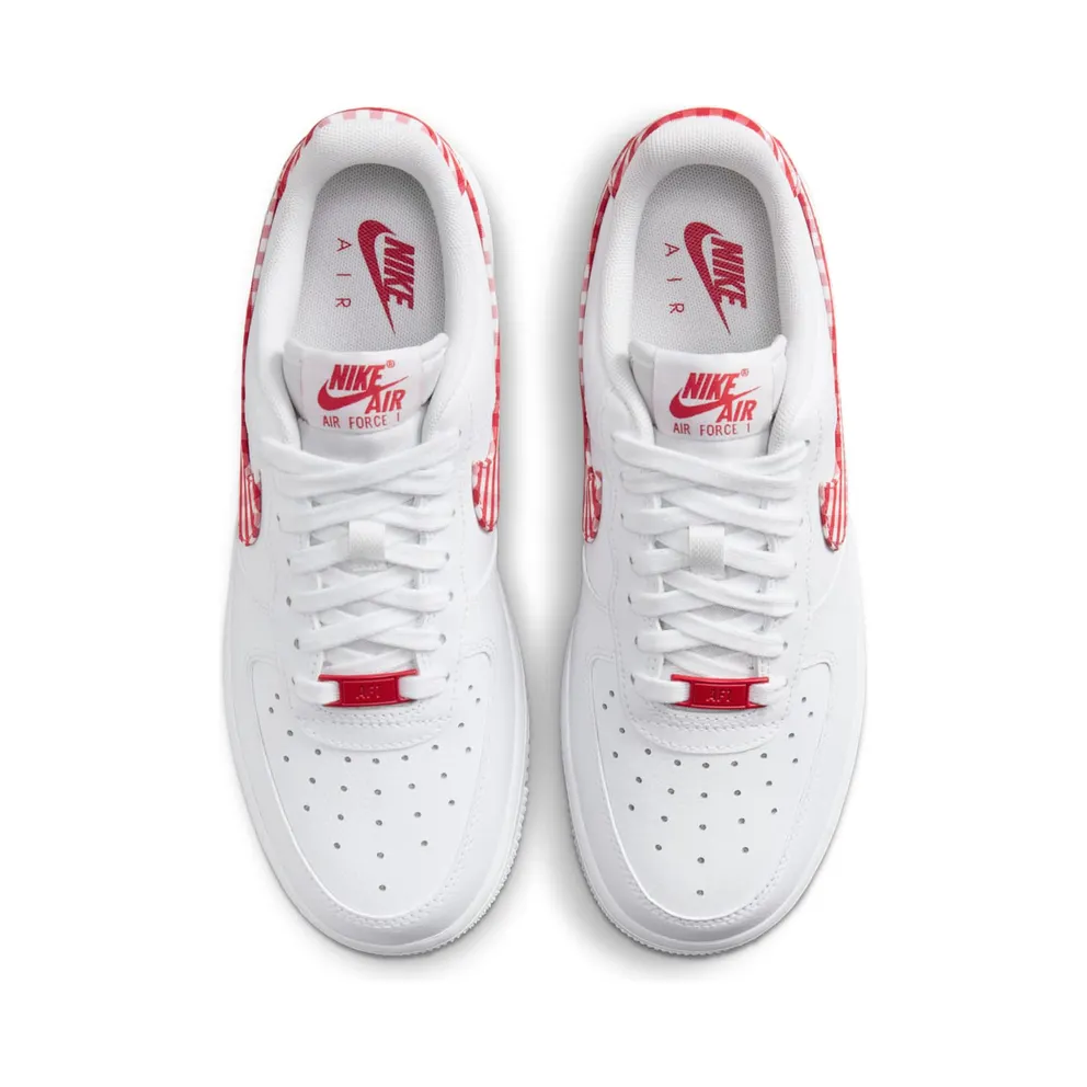 Nike Air Force 1 Low ’07 Essential White Mystic Red Gingham (DZ2784-101)