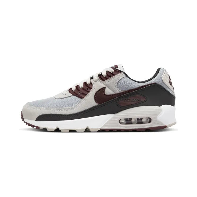 Nike Air Max 90 “Wolf Grey / Phantom / Black / Burgundy Crush” (DQ4071-004)